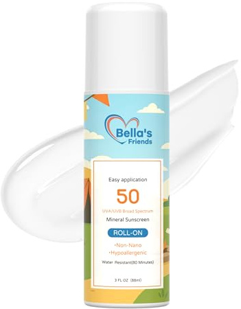 Mineralischer Sonnenschutz-Roll-on SPF 50 für Kinder (Gesicht & Körper), Lotion-Applikator in Reisegröße, rifffreundlich, Sommerstrand-Urlaubsreise, Geschenke für Baby, Kinder, Mädchen, Jungen