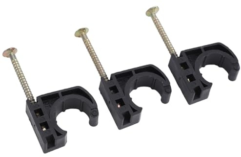 TARSHYRY 50 PCS J Hook Half Clamps Pipe Hangers Semi Clamp Hangers with Steel Nails for PEX CPVC Copper Pipe Wood Stud Joist Wall Mount
