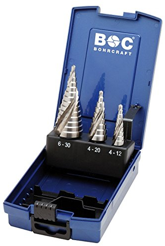 Bohrcraft Jg. brocas escalonadas helicoidales HSS-E, caja ABS // #1-2A-3A /3-uds.