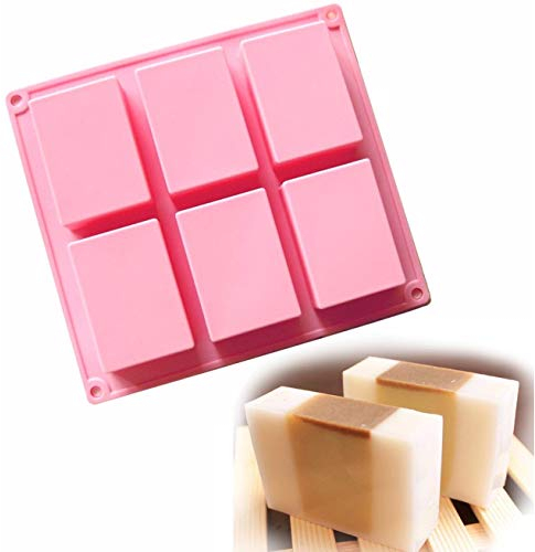 Allforhome 6 cavité Mould Moule Silicone Plaine de base Rectangle Savon de bricolage pour Homemade Artisanat