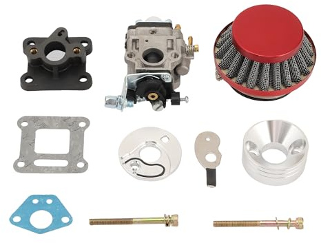 GOOFIT 2 Tempi Collettore Kit Carburatore Decespugliatore 15 Moto con con Filtro Aria Sostituzione per 47cc 49cc Mini Pocket Bike Quad Scooter