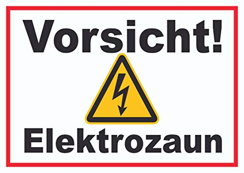 HB-Druck Vorsicht Elektrozaun Weidezaun Schild A6 (105x148mm)
