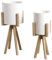 AUBRY GASPARD Cache-Pots Ronds sur Pieds en Bois (Lot de 2)