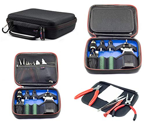 DigiCharge® Hart Tasche Hülle Vape-Koffer für E-Zigaretten, Vaping-Werkzeuge, Batterien, Spulen, Tanks Box, Mods Saft, Flüssigkeitsflaschen, Zubehör, tragbare Aufbewahrungstasche, klein, 21x18x6 cm