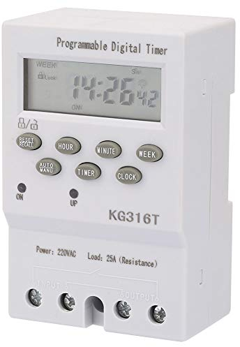 KG316T Zeitschaltuhr, LCD-Display, Zeitschaltuhr, Mikrocomputer, 220 V, Widerstand 25 A, elektrischer Stundenschalter