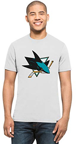 NHL T-Shirt San Jose Sharks Splitter Tee White Wash Logo Eishockey (XL)