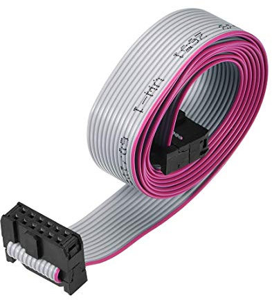 IDC Wire Flat Ribbon Cable FC/FC Connector A-Type 12-Pin 2.54 mm Pitch 1 m Length Grey