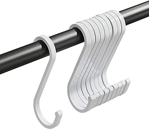 GAViA Ganci a S 10 Pezzi Ganci Appesi S a Forma di Ganci Pesanti Gancio Antiruggine Multifunzione Alluminio S Attaccapanni Gancio per Cucina Camera da Letto Bagno Giardino Ufficio (Bianco)
