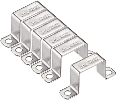 sourcing map U-förmige Verbindungshalterung, 35 x 40 mm, 304 Edelstahl, für geschlossene Tür, 6 Stück