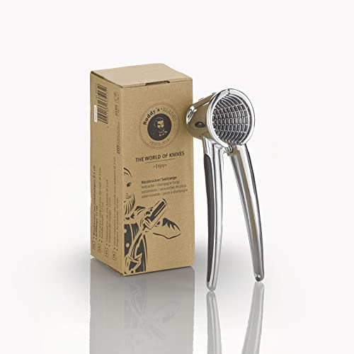 Buddy's Blades Casse-noisette, pince à champagne, ouvre-noix, 17 cm de hauteur, argent, avec poignées en caoutchouc et antidérapantes