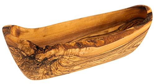 APS Schale -Olive- 25 x 8,5 cm, H: 7,5 cm Olivenholz 0,4 Liter (Jedes Teil ist EIN Unikat. Größe, Form, Farbe und Maserung kann abweichen.)