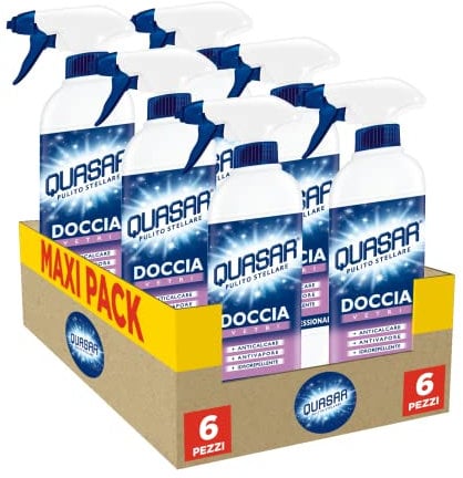 Quasar - Doccia Vetri - Anticalcare, Antivapore e Idrorepellente - 6 Flaconi da 750 ml
