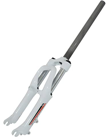HSQMA BMX Suspension Fork 20 Inch Foldable Bike Mechanical Fork 100mm Travel 1-1/8 Disk Brake Front Fork Quick Release Manual Lockout (Color : White)