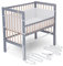 FabiMax Baby Beistellbett für Boxspringbett, TÜV geprüft 2022, inkl. Matratze und Nestchen aus Netzstoff, Buche massiv grau/Natur, Comfort/weiß