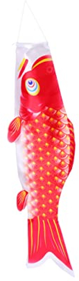 MERRYHAPY Karpfenform Flagge Japanische Dekorative Fahne Für Drachenbootfest Und Partys Rot Langlebiges Satinmaterial Für Outdoor-dekoration Und Fotohintergrund