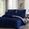 Boqingzhu Flanell Winter Bettwäsche 200×220cm Plüsch Biber Blau Dunkelblau Grau Warm Kuschelig Flauschig Wende Bettwäsche Teddy Fleece Samt Cashmere Touch Bettbezug 200×220cm