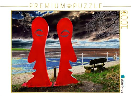 CALVENDO Puzzle Skulptur am Dangaster Strand | 1000 Teile Lege-Größe 64 x 48 cm Foto-Puzzle für glückliche Stunden
