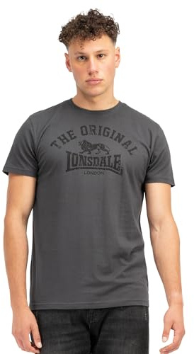Lonsdale Men's Long-Sleeved T-Shirt Regular Fit, Anthracite/black, XL