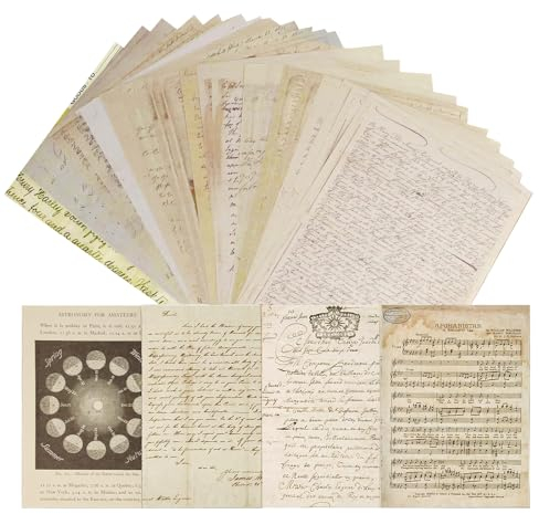 120 Blätter Vintage Scrapbooking Papier Scrapbooking Papier Deko Vintage Scrapbook Zubehör 14 x 20cm Retro Tagebuch PapierScrapbook Papier,für Journals, Scrapbooking, Decoupage 4 Stile