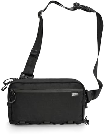 TACTICAL_GEEK Cache L4 EDC Sling-Tasche, Leichte Umhängetasche, 2.9L Hochkapazitäts-Reisebrusttasche, EIN-Träger-Rucksack für Freizeitreisen, Wandern und Outdoor-Sport, Schwarz