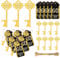 Qonmpcvu 50Pcs 50th Gold Key Bottle Opener 50th Birthday Party Favors, 50th Anniversary Souvenirs Return Gifts 50th Key Beer Bottle Opener With Thank You Cards For Party Birthday Wedding Shower (50)