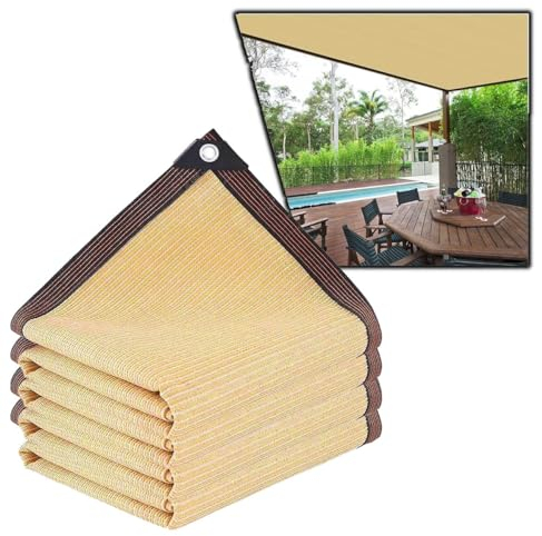 Schattiernetz 1m 2m 3.0m 4.0m 5m 6m 7m 8m 9m 10m 12m 15m Sonnenschutz Netz Garten, Gelb Schattennetz Mit Ösen, 90%-95% UV-Beständiges, Sonnensegel Für Garten Pflanze Gewächshaus(Size:3x10m(10x33ft))