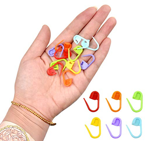 Maschenmarkierer,300 Stück Strickzubehör Maschenmarkierer,6 Farben Maschenmarkierer Häkeln,Nähen Stricken Locking Stitch,Mit Aufbewahrungs Box,für DIY-Nähen