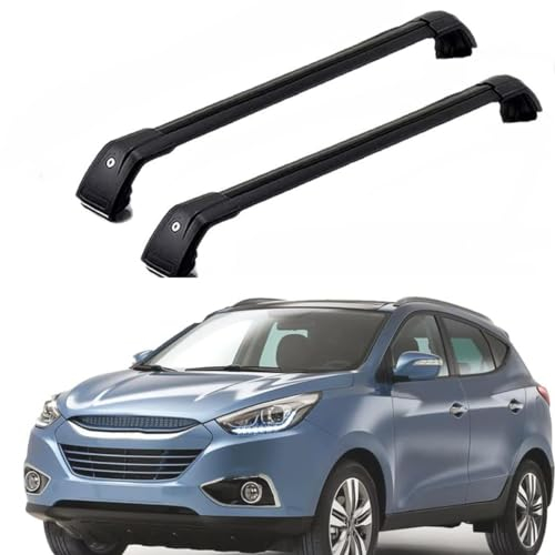 Dachträger für Hyundai Ix35 2010-2022, Anti-Rost Auto Querbalken Aluminium Gepäckträger Autodach Ersetzbar Zubehör,B/Black