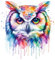 Designer Aufkleber/Sticker/Wandaufkleber/Decal/Fotosticker/Dekoration Vinyl - XL- bunt - Eule Uhu Vogel 02