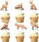 Blumomon 30 Stück Fuchs Cupcake Topper Dschungel Safari Tiere Kuchen Dekoration Tiere Figur Kuchen Topper Picks für Babyparty Kindergeburtstag Party Supplie