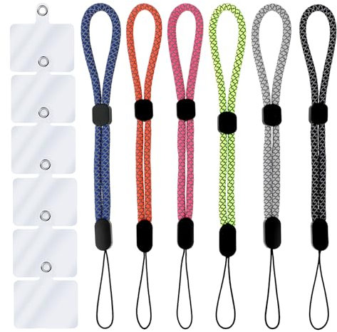 Amaxiu 6 Uds Mano Wrist Strap Lanyards, Ajustar Teléfono Cordones de muñeca cortos, Estilo D., Talla única