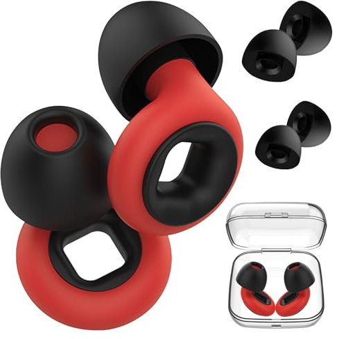 Ear Plugs for Sleep, Reusable Silicone Noise Cancelling Earplugs for Snoring Flights Travel, Earbuds in S/M/L