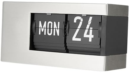 F Fityle Schreibtischkalender, Schreibtischkalender, automatischer Flip-Desktop-Kalender, Tischdekoration für Geschäft und Zuhause, Silber