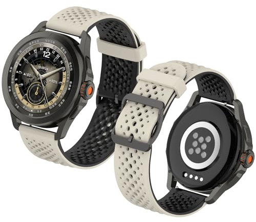 Haofun 22mm Correas para Xiaomi Watch S4 Sport/Watch S3/ Watch 2/2 Pro/Watch S2/ Redmi Watch 5 Active/ 5 Lite para Amazfit Balance/Bip 5 para Garmin Venu 3/2/ Vivoactive 4 - Bicolor Negro y Gris
