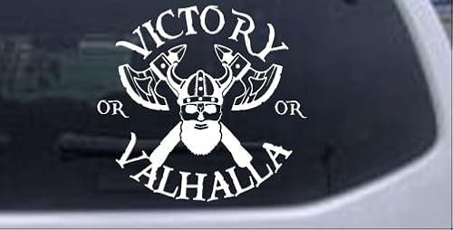 Rakelfix Victory or Vallhalla Wikinger Nordisch Vikings Axt Aufkleber Größe&Farbe ANPASSBAR Sticker Autoaufkleber Lack Scheibe Wand