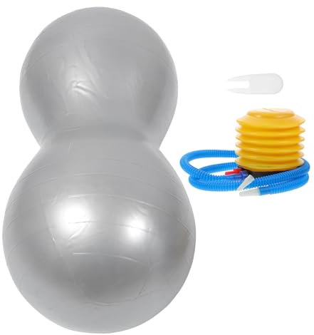 Kisangel Aufblasbarer Yogaball in Erdnussform PVC Balanceball Mit Pumpe Trainingsball Für Physiotherapie Pilates Zuhause