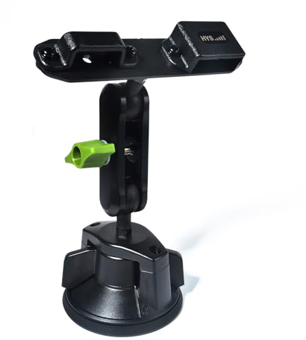 HYS Suction Cup Holder Handheld Portable Radio W/Belt Clip Mount, Universal Ball Head Arm for Walkie Talkie&Speaker Mic Holder Ballhead Aluminium Alloy Arm for Car Dashboard Windshield Vehicle Sunroof