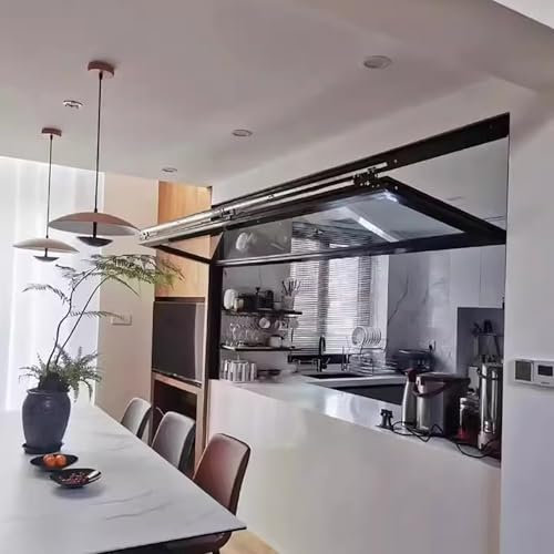 Elitix Fenster Schiebefenster für Restaurants mit Gehärtetem Glas, Hausgaragen-/Schuppen-/Kellerfenster für Café/Blumenladen, Aluminium-Servierfenster für Geschäftsküche(22x35/56x89cm)