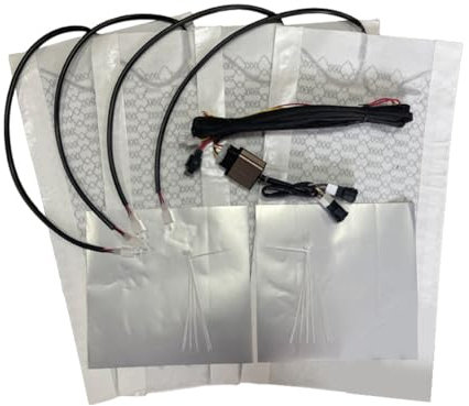 Mcclellanty Kit Riscaldatore Universale per Sedili Auto Integrato, Adatto per 2 Sedili con Cuscinetti Riscaldanti in Fibra di Carbonio da 12 V, di Controllo A 3 Livelli