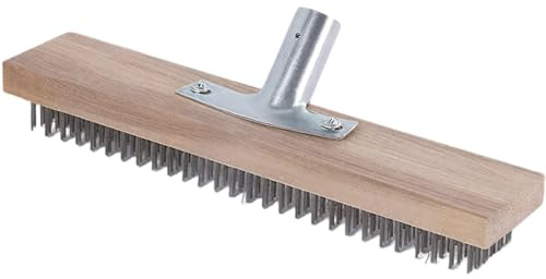 Kadryxon Balai métallique de 30 cm - Balai de route - 30 cm - En fil d'acier - Pour enlever la mousse de jardin, les mauvaises herbes et les taches tenaces