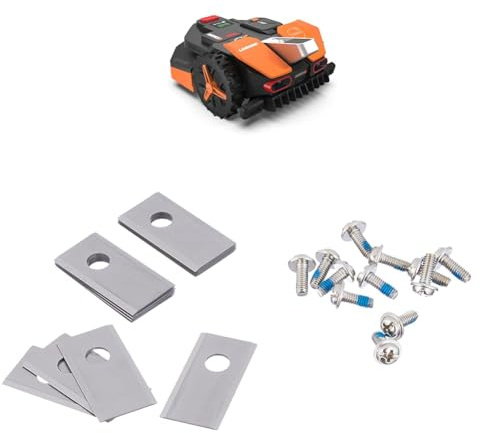 Bundle WORX Landroid Vision S250 WR202E - Mähroboter ohne Begrenzungskabel für Gärten bis 250m² - inkl. WA0190-12 x Ersatzklingen Set