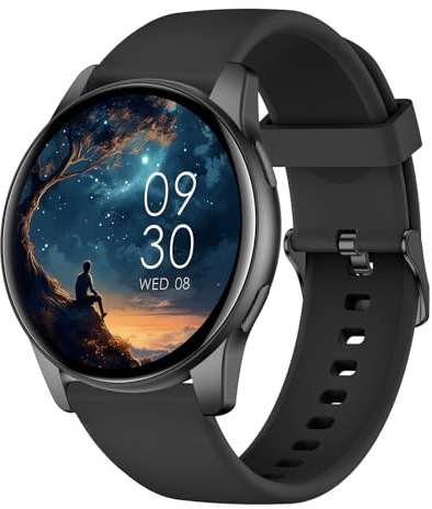AcclaFit Smartwatch Uomo Donna con Chiamate Bluetooth, Orologio Fitness Rotondo da 1,38 con 147+ Modalità Sportive, Cardiofrequenzimetro, Sonno, IP68 Impermeabile, Compatibile con Android iOS