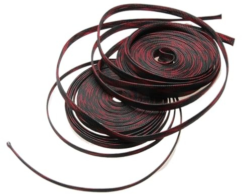 Protecteur de Manchon pour Gestion de câbles, Gaines De Câble Rouge Et Noir 2-25mm 10 mètres(2mm)