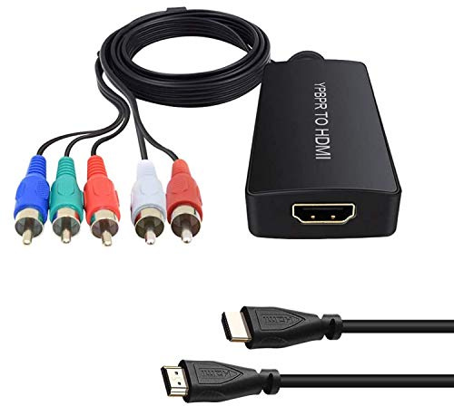 Dingsun Male Component to HDMI Converter, YPbPr to HDMI Adapter with HDMI Cabler Resolution is as High as 1080p for HD TV, DVD Player, STB, Blu-ray Player ect.