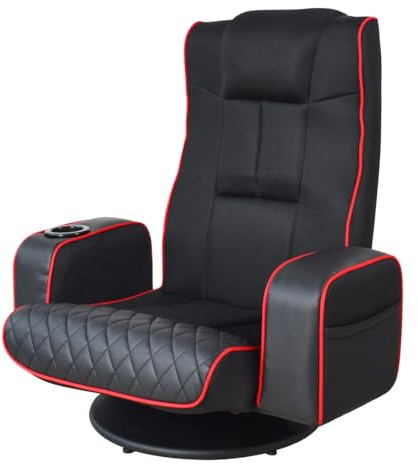 VDD Sedia da gaming - Sedia da gaming regolabile - Piedino girevole - Nero/Rosso