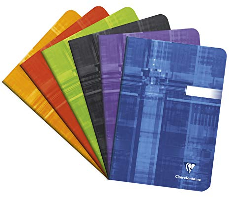 Clairefontaine 3680C Heft (DIN A5, 14,8 x 21 cm, blanko, 48 Blatt) 1 Stück farbig sortiert