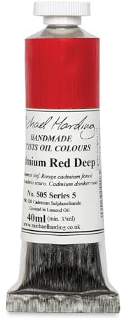 Michael Harding Artist Oil Colours, Cadmium Red Deep, 40ml Tube, 50540