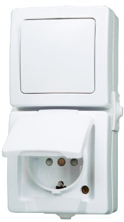 Kopp Nautic 138502009 - Interruttore/deviatore con presa ad incasso, ambienti umidi