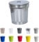 Jinfa Cubo galvanizado grande cenizas basura metalica exterior jardin con asas y tapa | Zinc | Diámetro Ø 42 cm - Altura 47,5 cm | Capacidad: 62 litros
