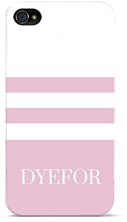 PERSONALISED NAME STRIPED 3 HARD MOBILE PHONE CASE COVER FOR APPLE IPHONE 4 4S